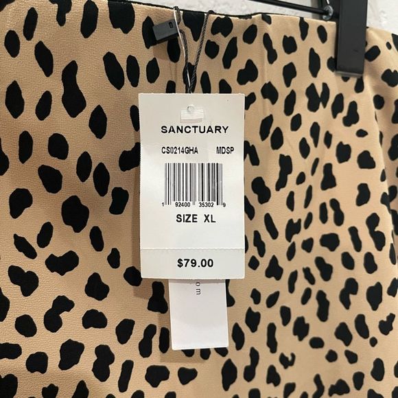 Sanctuary Leopard Print Everyday Midi Skirt Size XL - Picture 5 of 5
